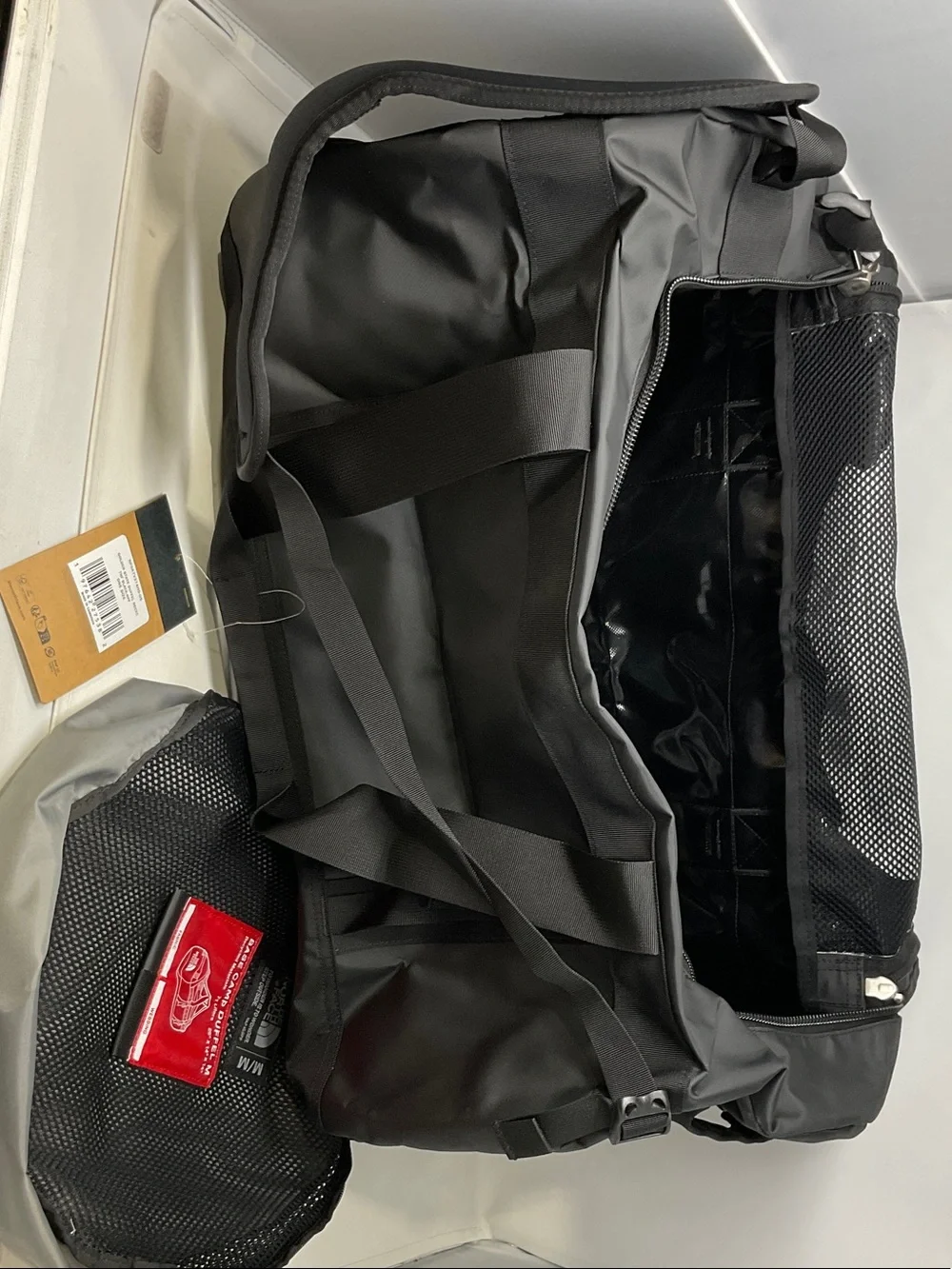 The North Face Base Camp Duffel M - Black with Red Patch